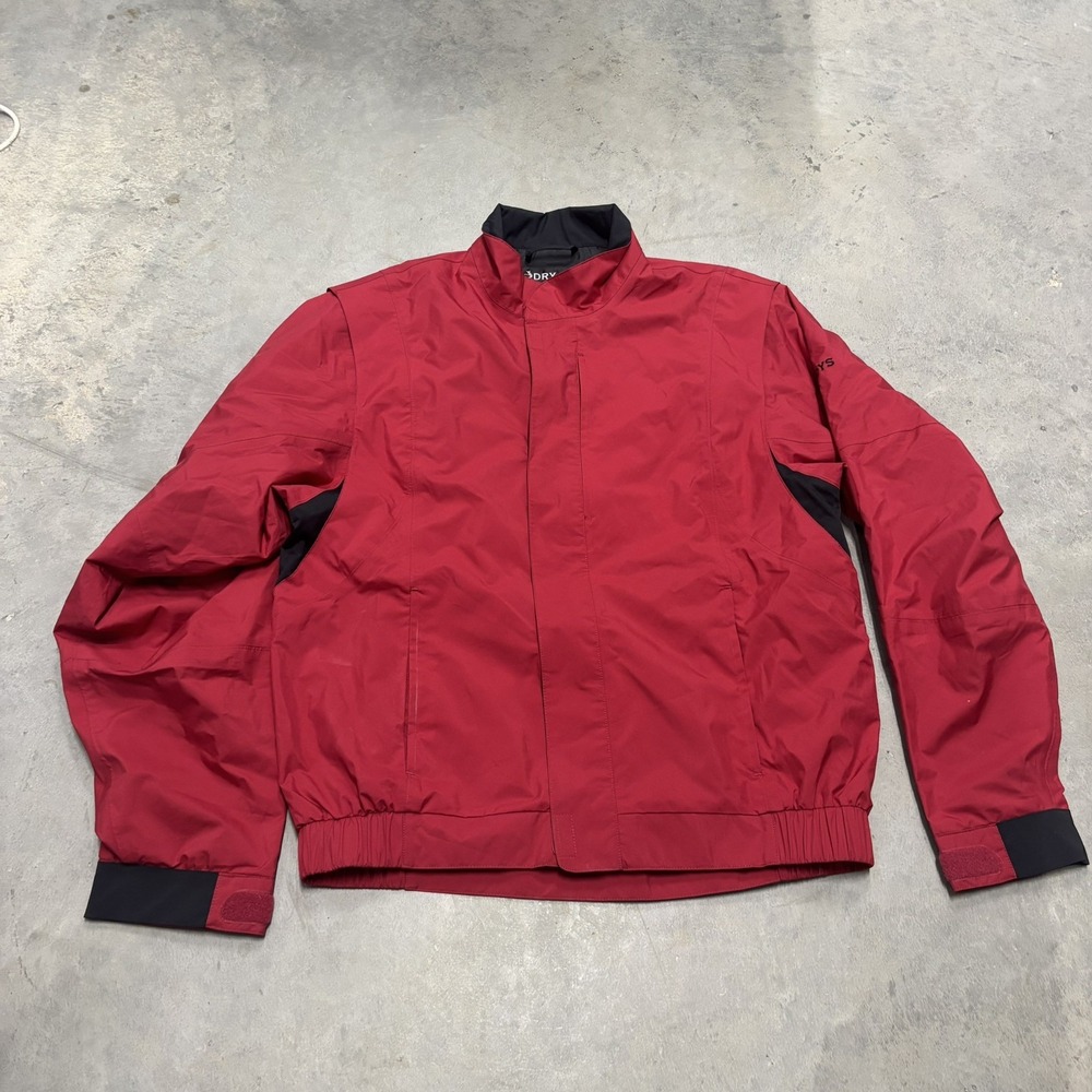 Footjoy Dryjoys‎ Men's Small Red Golf Windbreaker Jacket FULL Zip